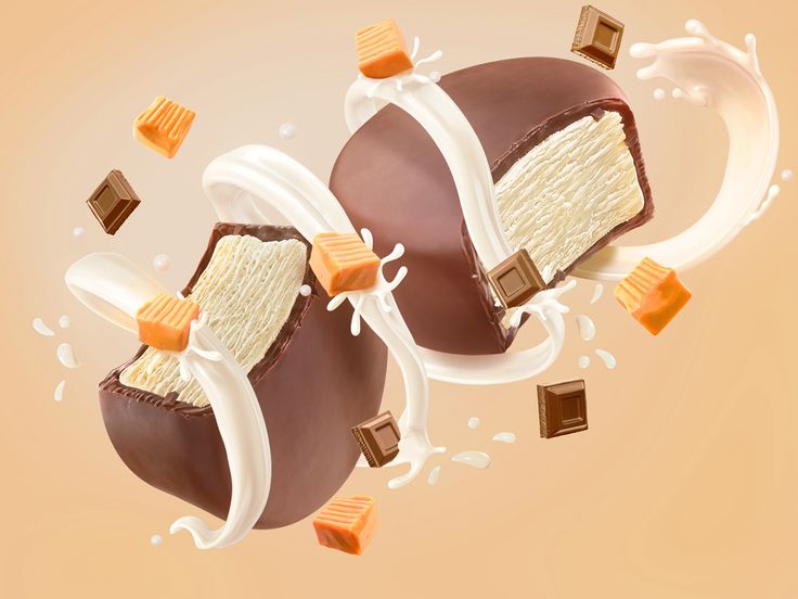 Creative compositions with ice cream, splashes, and ingredients_ Using CGI_3d (1)